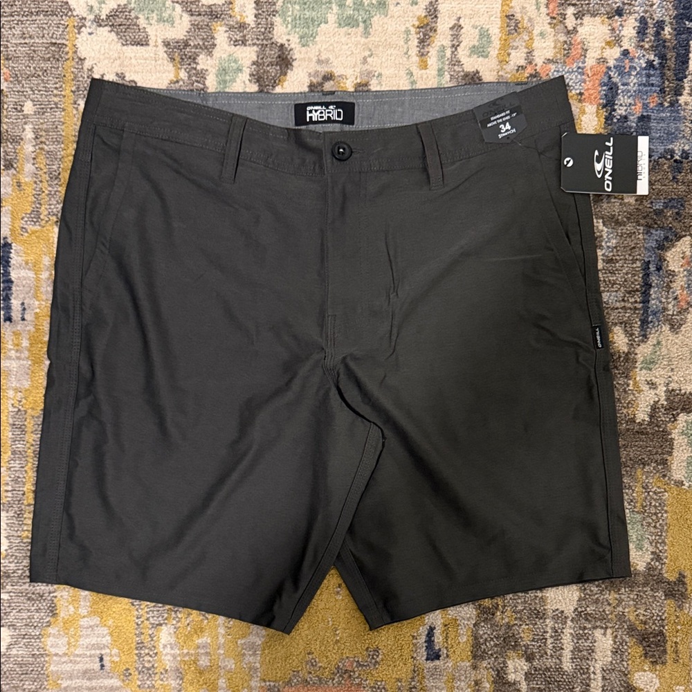 O'Neill Men's Dark Gray Flat Front Shorts